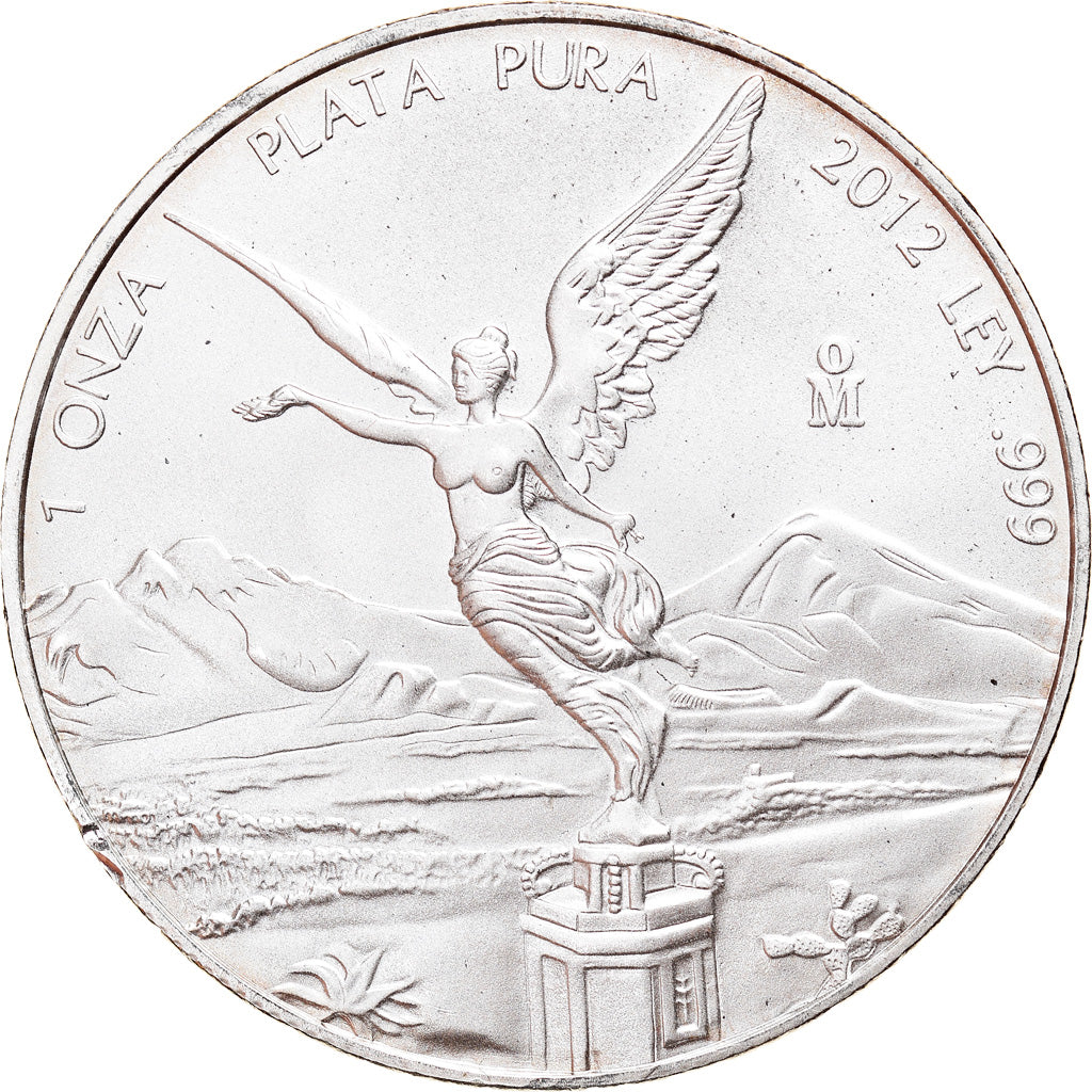 Coin, Mexico, Libertad, Onza, Troy Ounce of Silver, 2012, Bullion, MS(64)