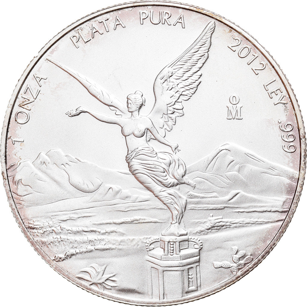 Coin, Mexico, Libertad, Onza, Troy Ounce of Silver, 2012, Bullion, MS(63)
