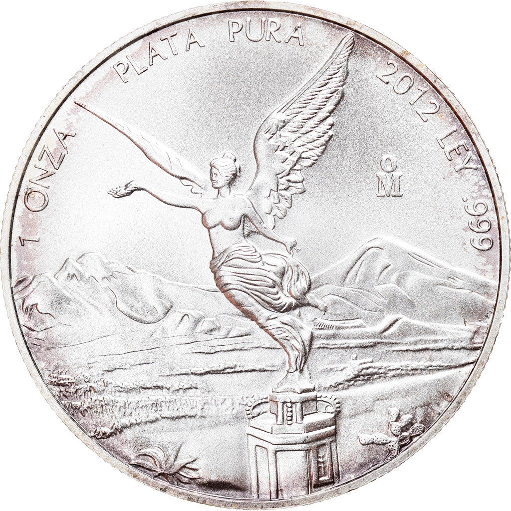 Moneta, Mexico, Libertad, Onza, Troy Ounce of Silver, 2012, Bullion, MS(64)