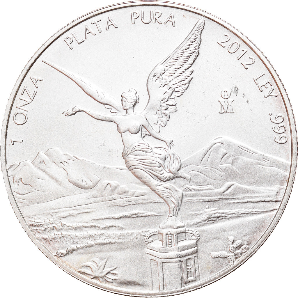 Coin, Mexico, Libertad, Onza, Troy Ounce of Silver, 2012, Bullion, MS(63)