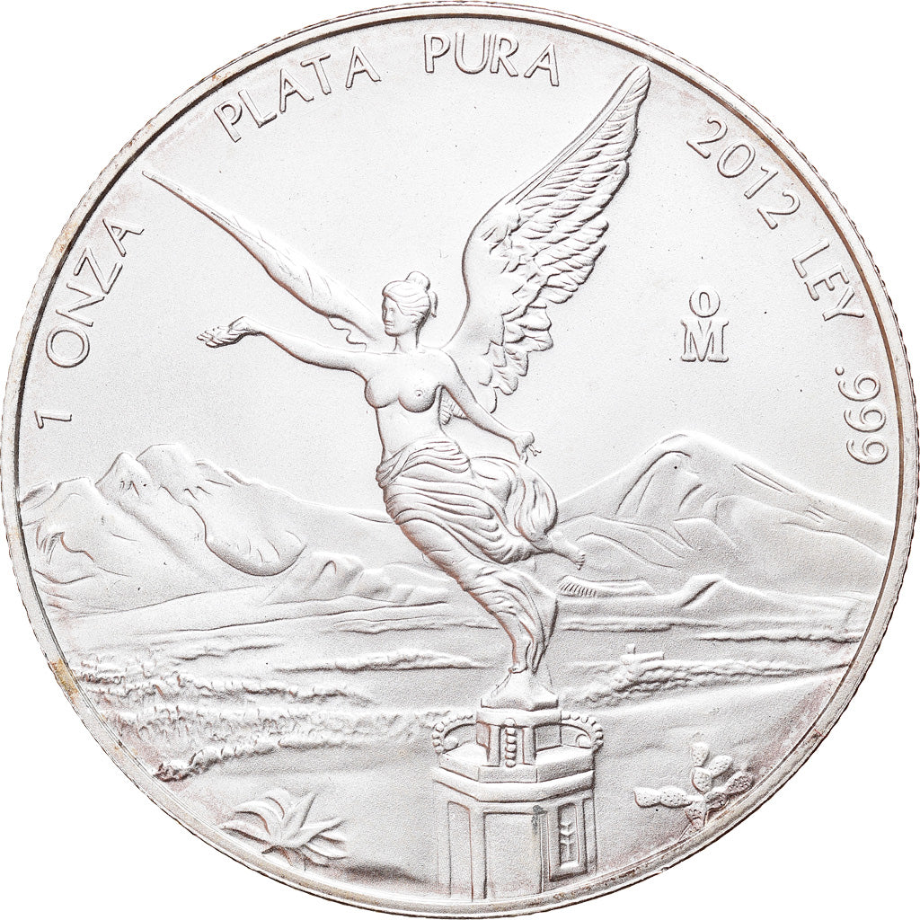 Coin, Mexico, Libertad, Onza, Troy Ounce of Silver, 2012, Bullion, MS(63)