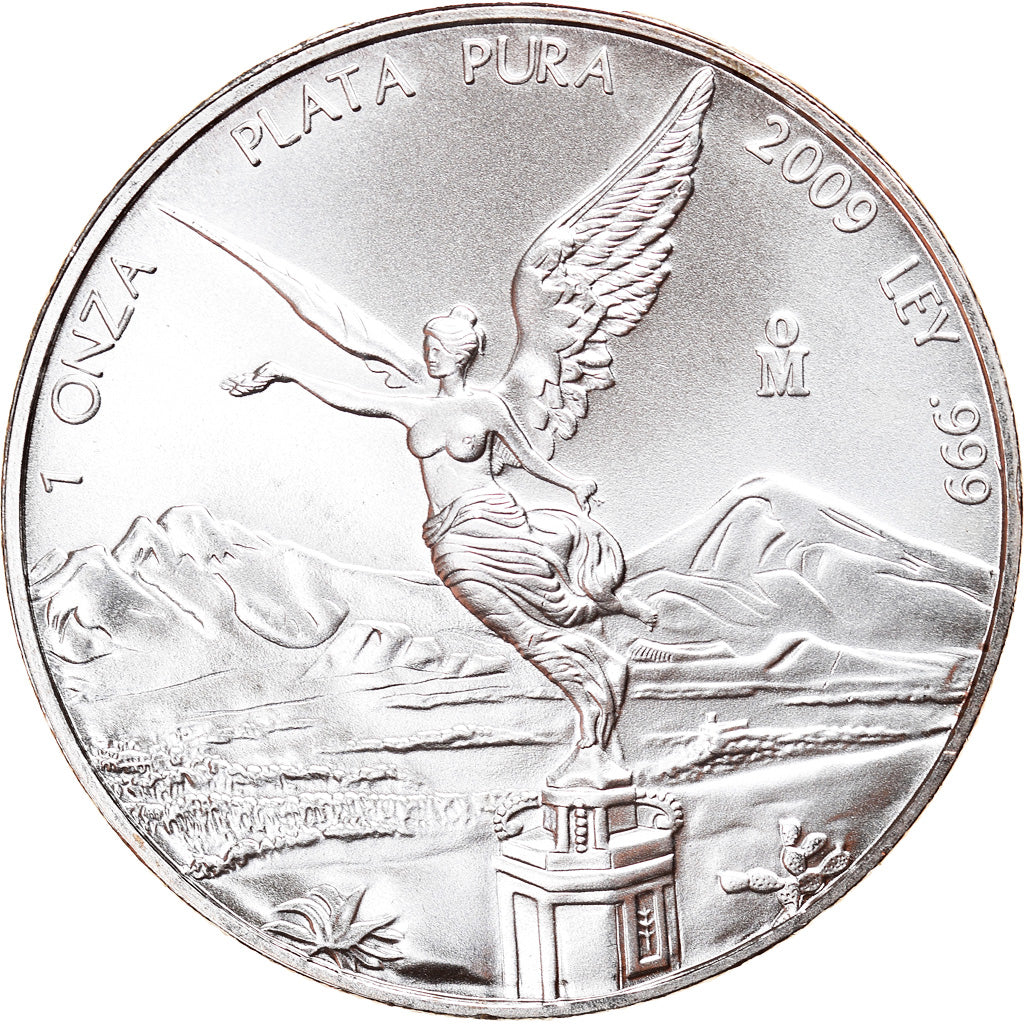 Coin, Mexico, Libertad, Onza, Troy Ounce of Silver, 2009, Bullion, MS(65-70)