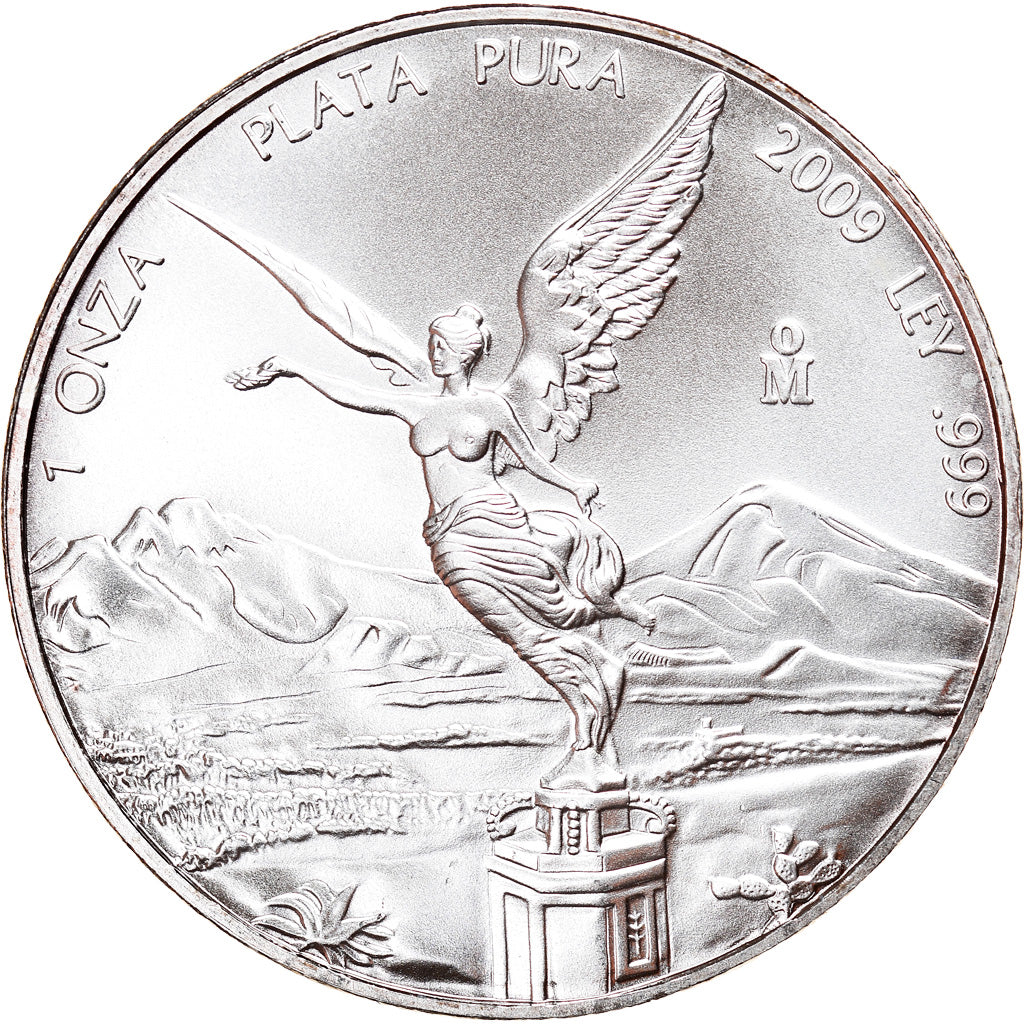 Coin, Mexico, Libertad, Onza, Troy Ounce of Silver, 2009, Bullion, MS(65-70)