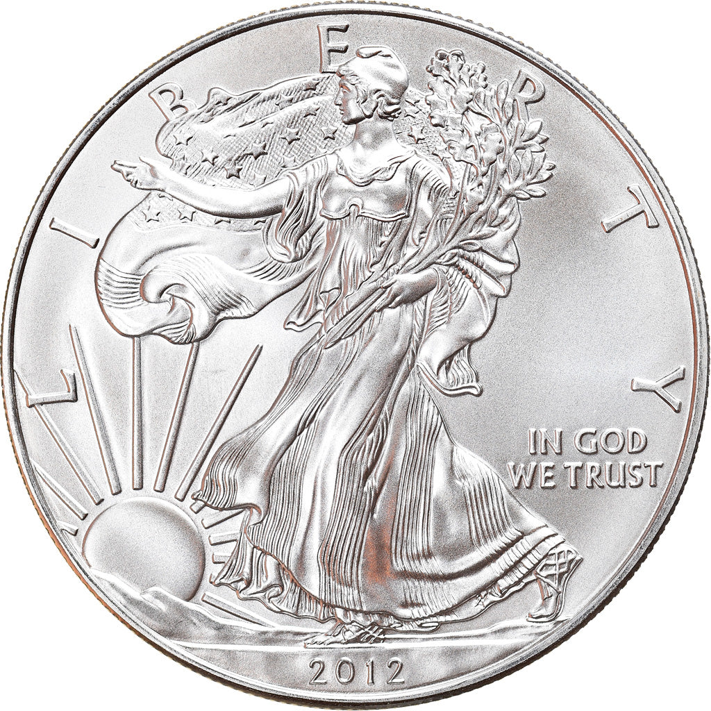 Moeda, Estados Unidos da América, Silver Eagle, Dollar, 2012, 1 Oz, MS(65-70)