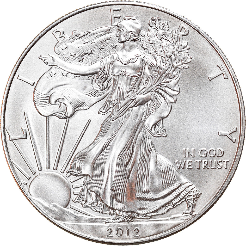 Moeda, Estados Unidos da América, Silver Eagle, Dollar, 2012, 1 Oz, MS(65-70)