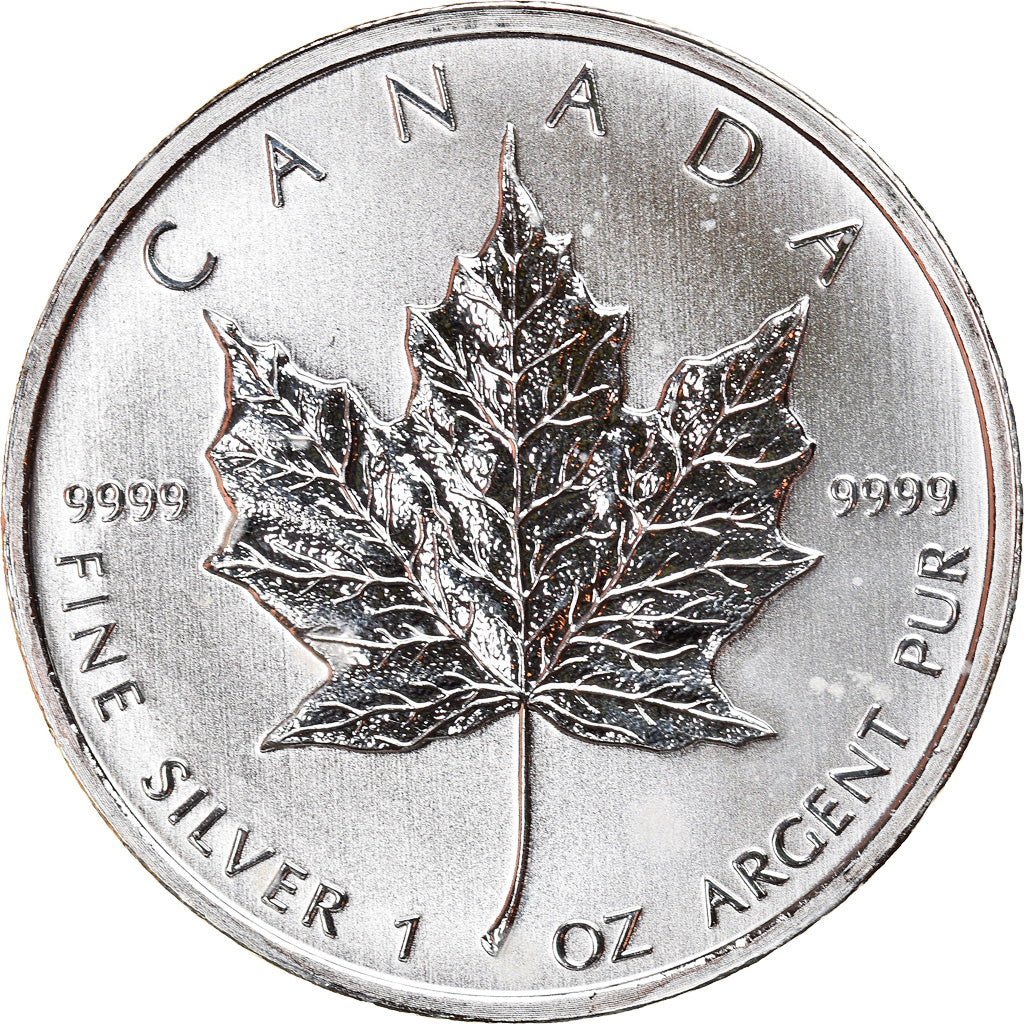 Coin, Canada, Elizabeth II, Maple Leaf, 5 Dollars, 2011, 1 Oz, MS(63), Silver
