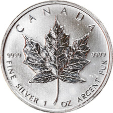 Coin, Canada, Elizabeth II, Maple Leaf, 5 Dollars, 2011, 1 Oz, MS(63), Silver
