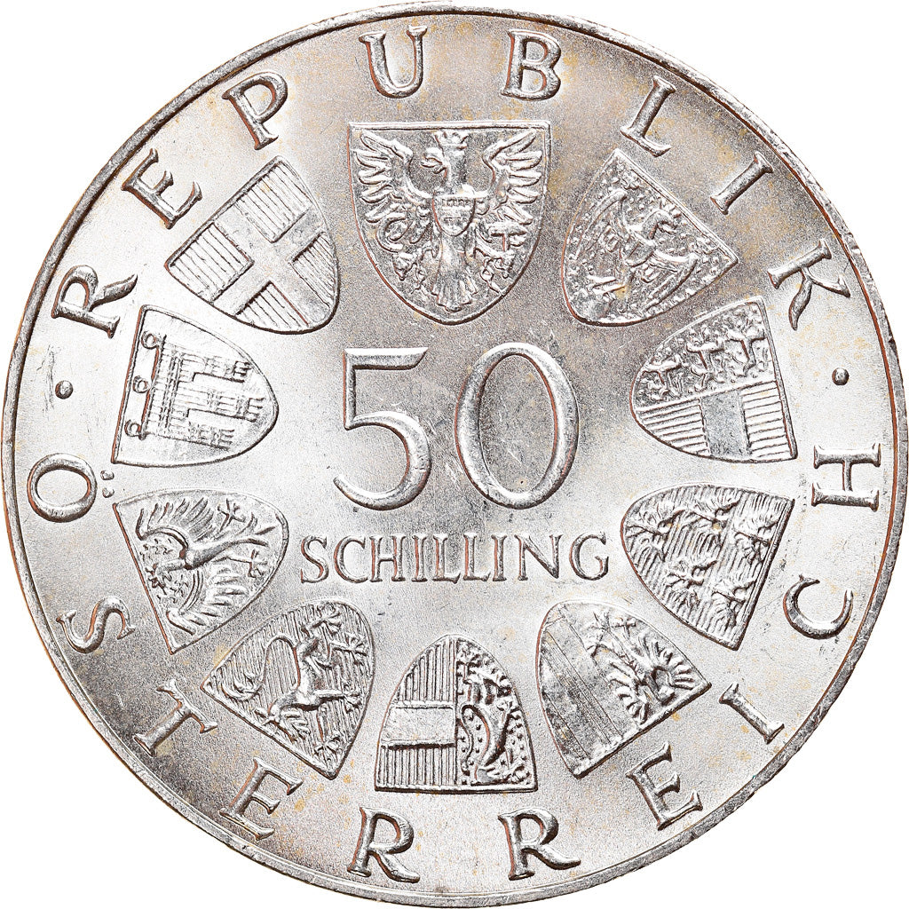 Coin, Austria, 500th Anniversary - Bummerl House, 50 Schilling, 1973, MS(63)