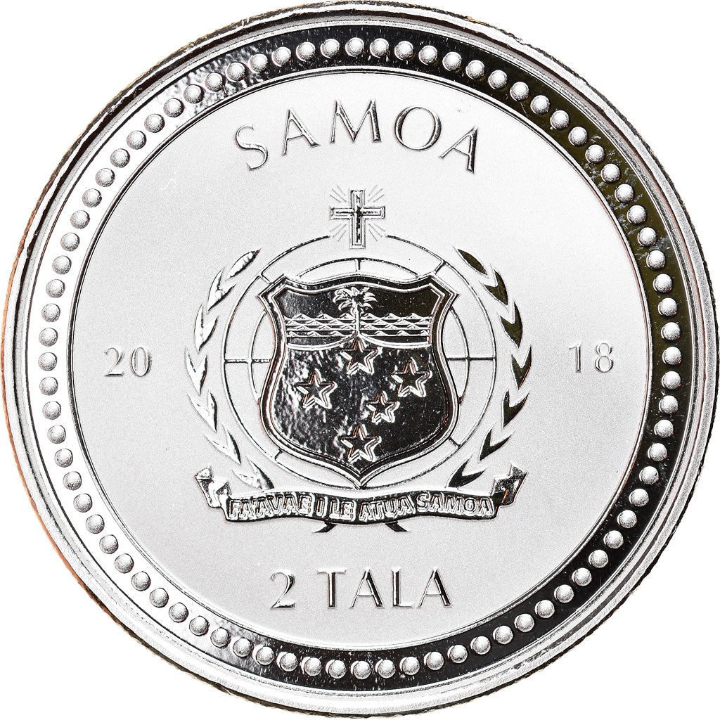 Munten, Samoa, Seahorse, 2 Tala, 2018, 1 Oz, FDC, Zilver