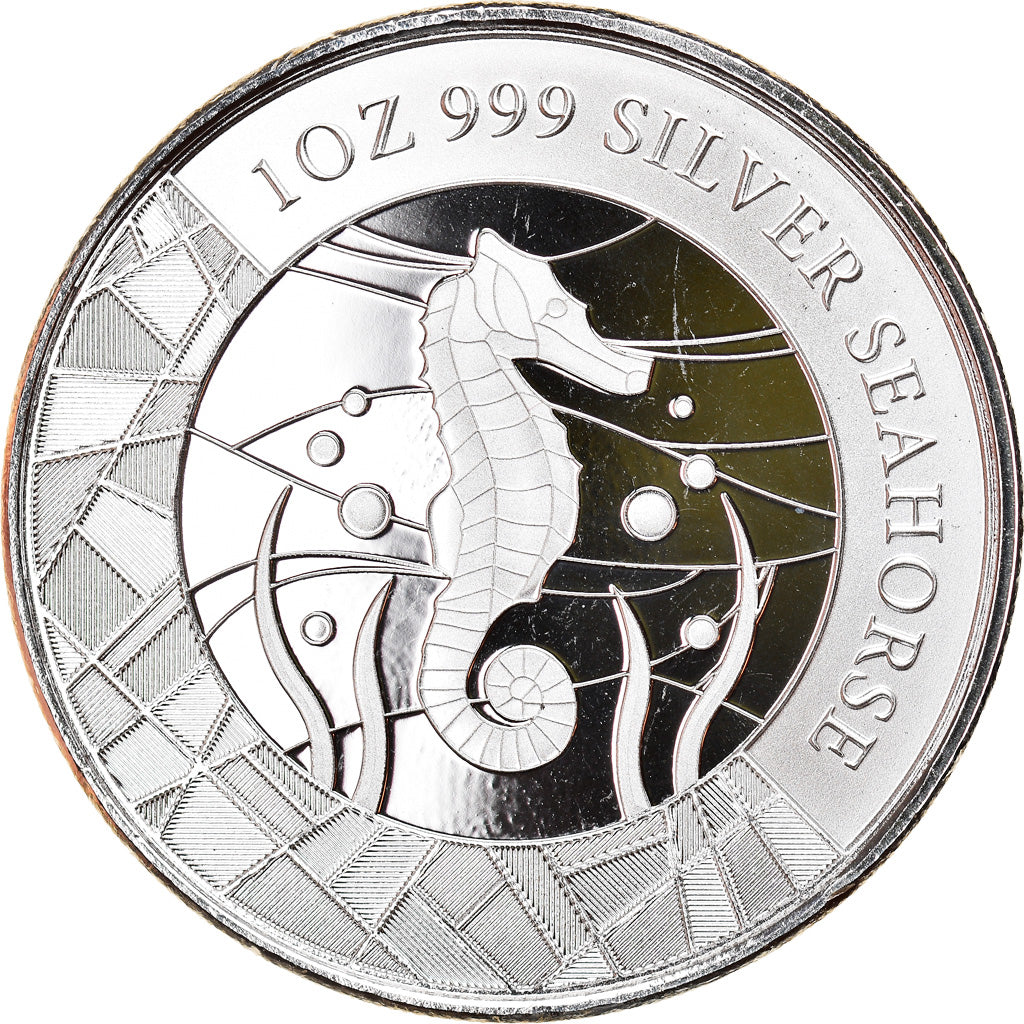 Coin, Samoa, Seahorse, 2 Tala, 2018, 1 Oz, MS(65-70), Silver