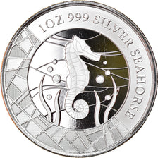 Coin, Samoa, Seahorse, 2 Tala, 2018, 1 Oz, MS(65-70), Silver