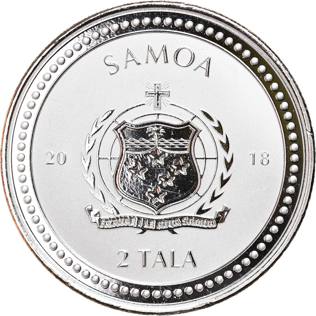 Coin, Samoa, Seahorse, 2 Tala, 2018, 1 Oz, MS(65-70), Silver