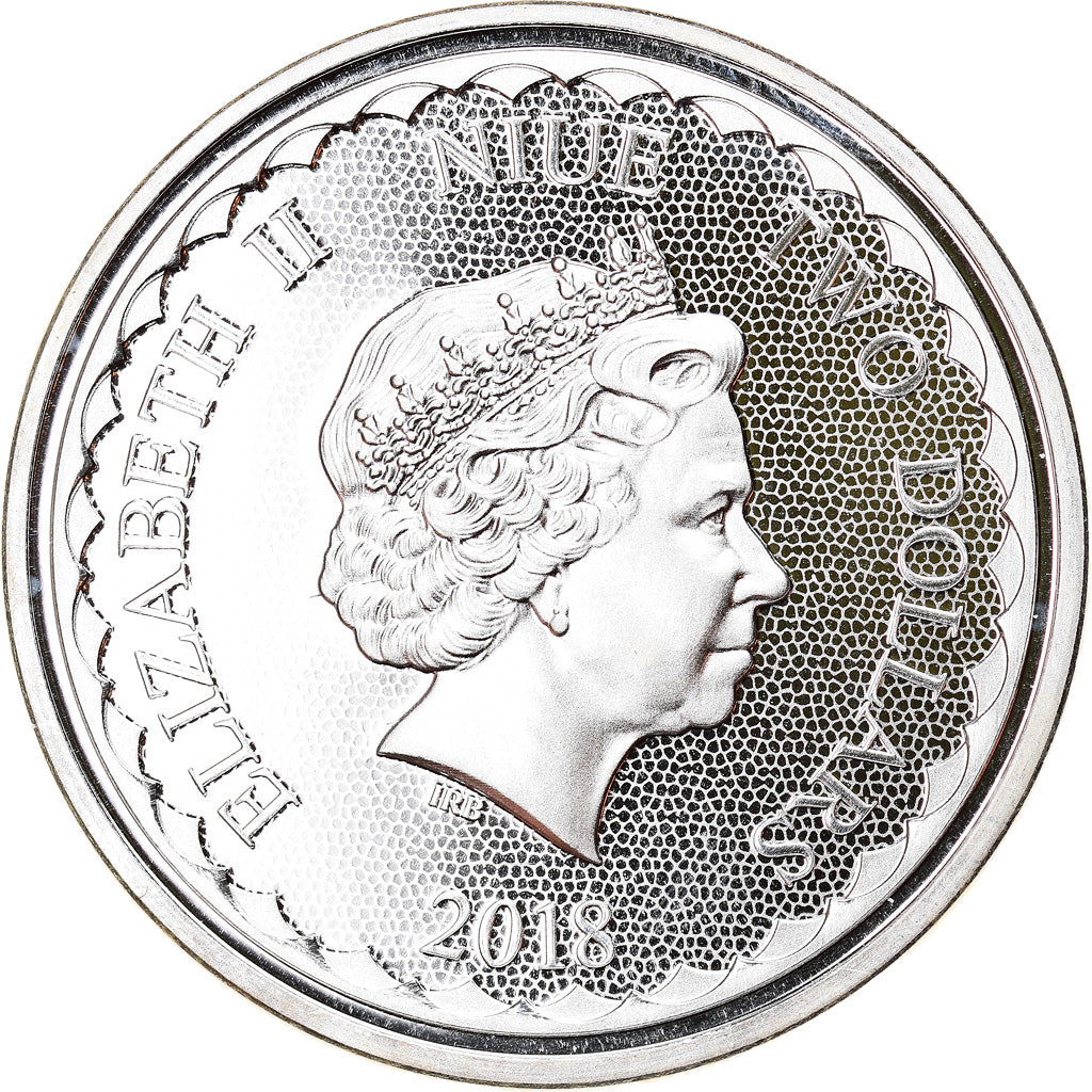 Coin, Niue, Double Dragon, 2 Dollars, 2018, 1 Oz, MS(65-70), Silver