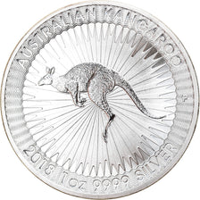 Moneda, Australia, Australian Kangaroo, 1 Dollar, 2018, 1 Oz, SC+, Plata