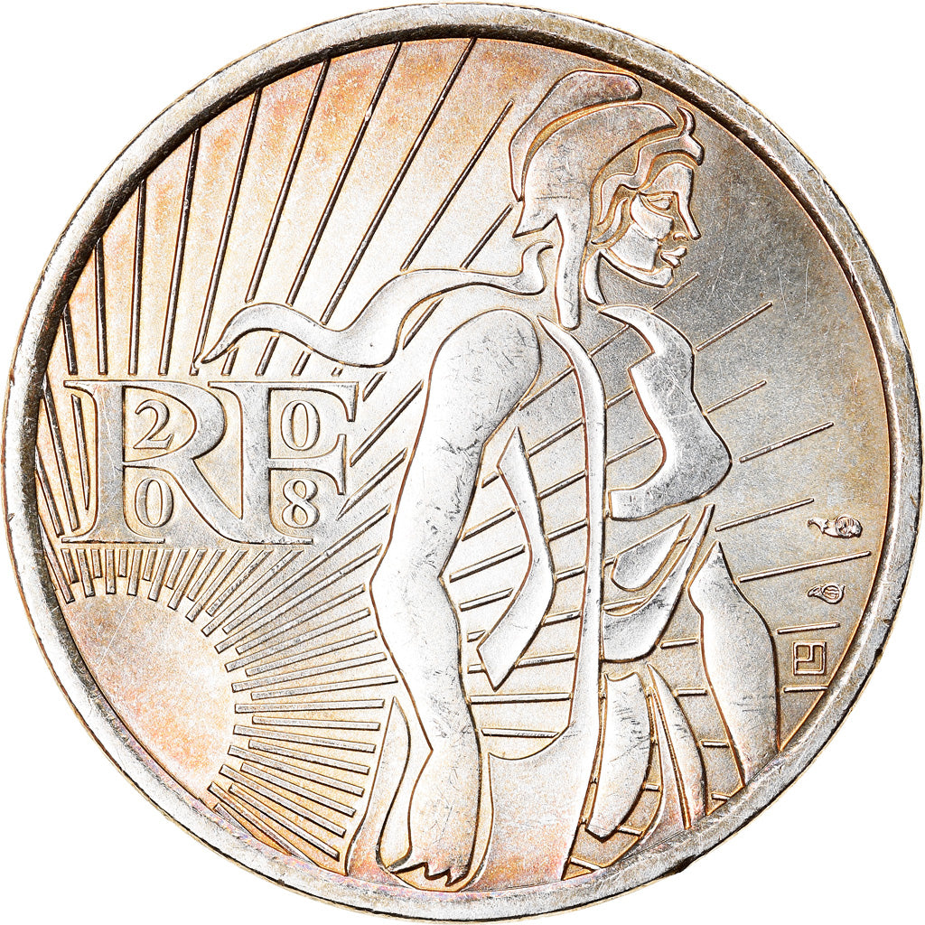 France, 5 Euro, Semeuse, 2008, MS(60-62), Silver, Gadoury:EU287, KM:1534