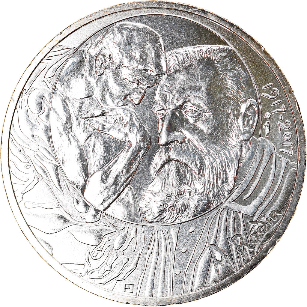 France, 10 Euro, Auguste Rodin, 2017, Paris, MS(63), Silver
