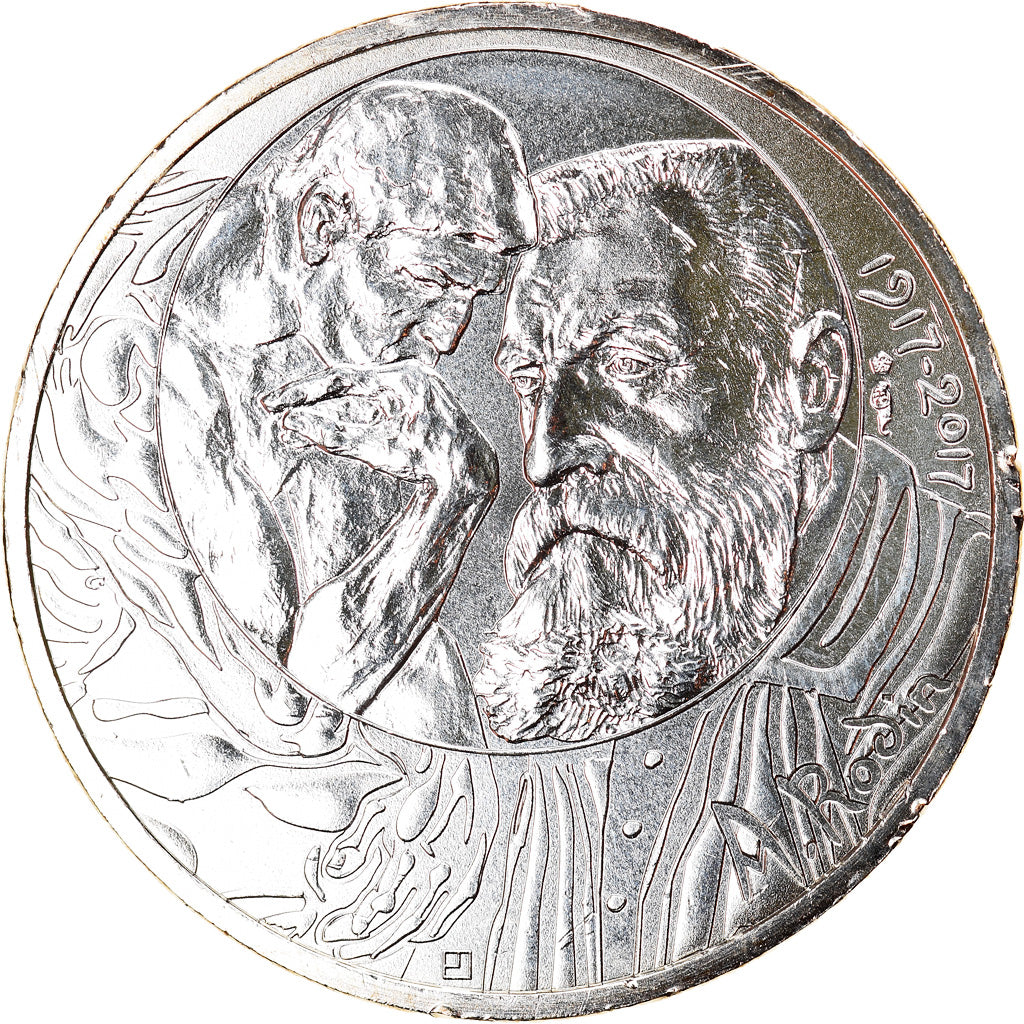 France, 10 Euro, Auguste Rodin, 2017, Paris, MS(63), Silver