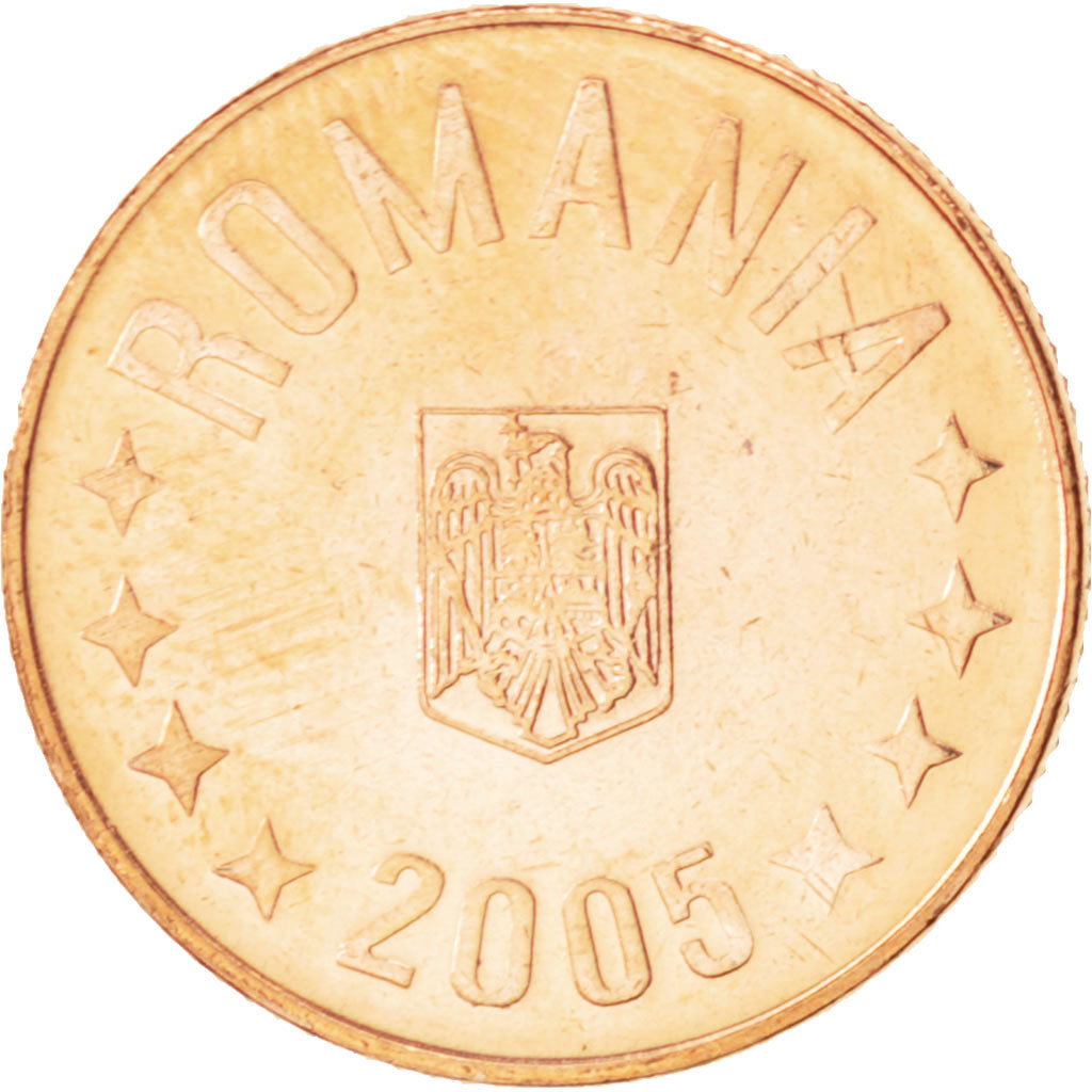 Coin, Romania, 5 Bani, 2005, MS(63), Copper Plated Steel, KM:190
