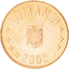 Coin, Romania, 5 Bani, 2005, MS(63), Copper Plated Steel, KM:190