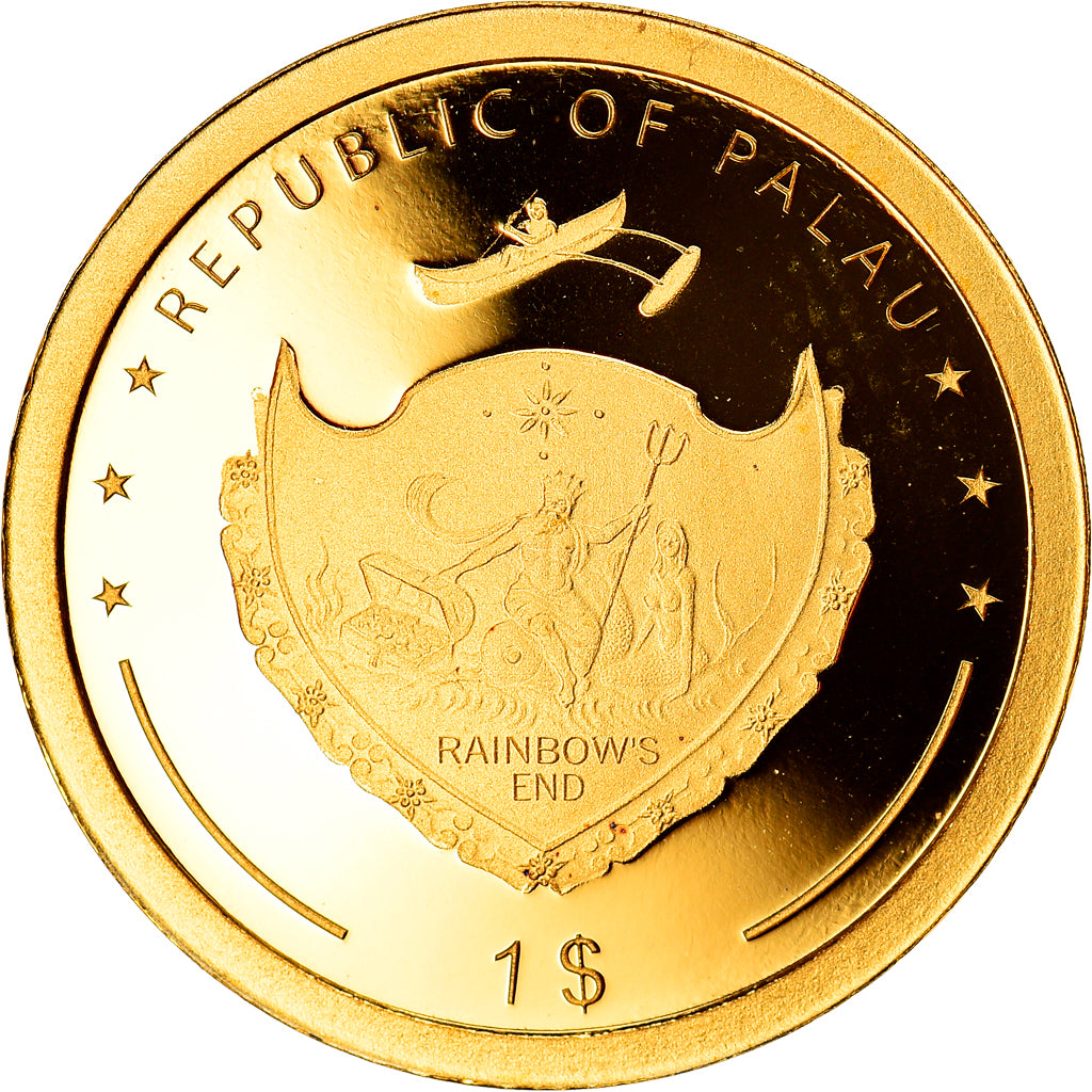 Coin, Palau, Four-Leaf Clover, 1 Dollar, 2018, MS(65-70), Gold
