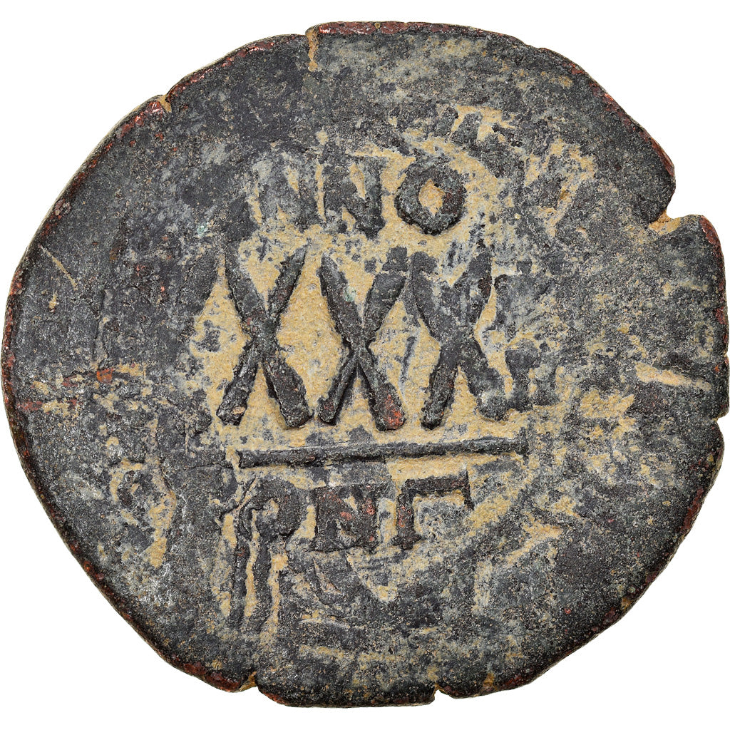 Moneta, Phocas, Follis, 602-610, Constantinople, MB, Rame, Sear:640