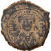 Moneda, Maurice Tiberius, Half Follis, 583-584, Constantinople, BC+, Cobre