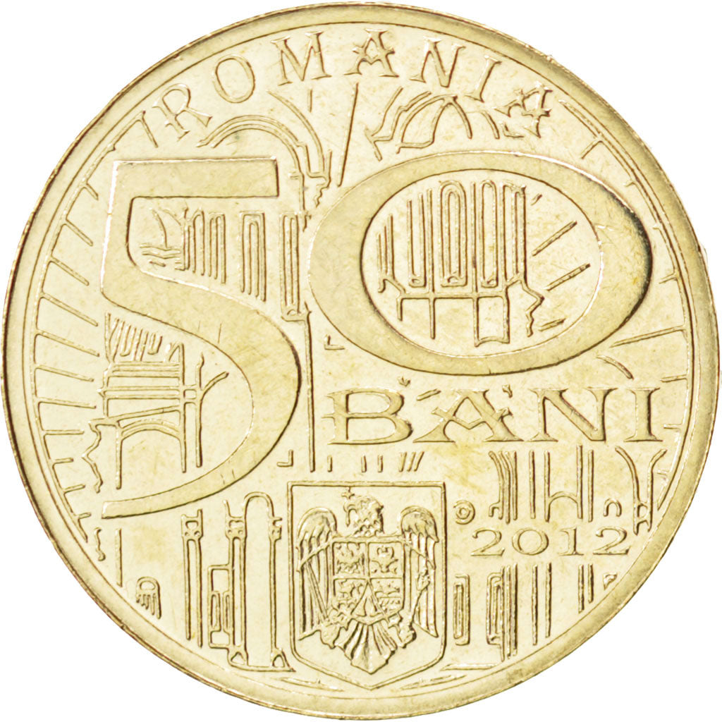 Coin, Romania, 50 Bani, 2012, MS(63), Aluminum-Bronze, KM:287