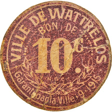 Moeda, França, Ville de Wattrelos, Wattrelos, 10 Centimes, F(12-15), Cardboard