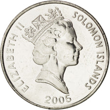Isole Salomone, Elizabeth II, 10 Cents, 2005, SPL, Acciaio placcato nichel, K...