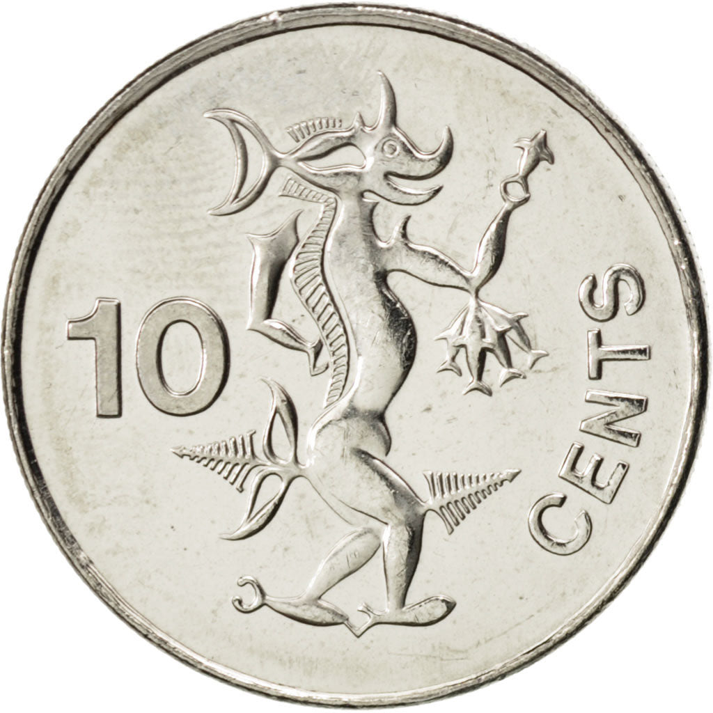Isole Salomone, Elizabeth II, 10 Cents, 2005, SPL, Acciaio placcato nichel, K...