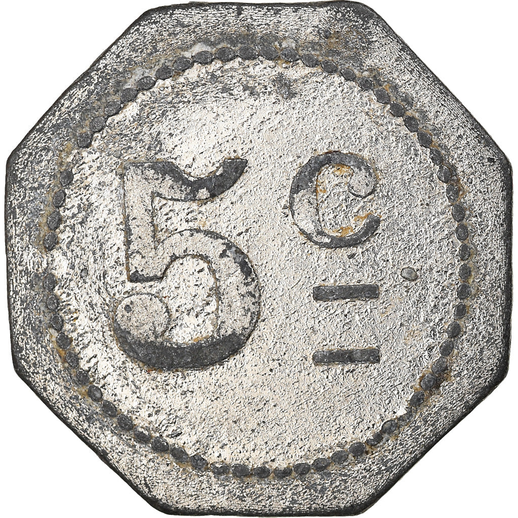 Moneda, Francia, Soc. Coop. P.L.M., La Renaissance, Oullins, 5 Centimes, 1916