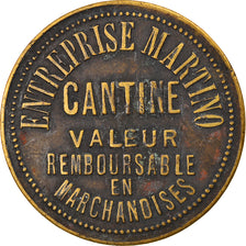 Moneda, Francia, Entreprise Martino, Cantine, 10 Centimes, BC+, Latón