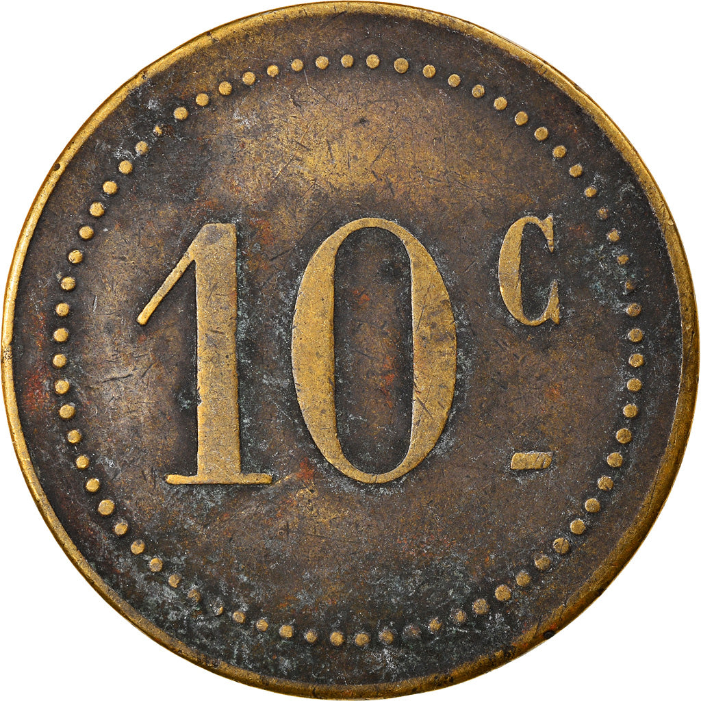 Coin, France, Entreprise Martino, Cantine, 10 Centimes, VF(30-35), Brass