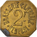 Coin, France, Brasserie Centrale Demeuse, 2 Francs, EF(40-45), Brass