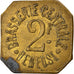 Moneta, Francja, Brasserie Centrale Demeuse, 2 Francs, EF(40-45), Mosiądz