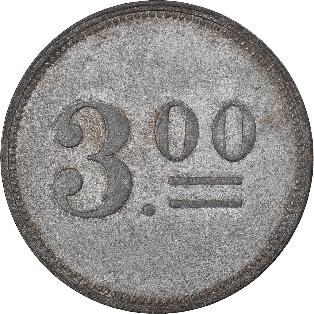 Monnaie, Allemagne, K.B.J. III - POW Camp, Buer in Westfalen, 3 Mark, TTB, Zinc