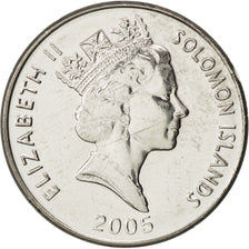 Coin, Solomon Islands, Elizabeth II, 20 Cents, 2005, MS(63), Nickel plated