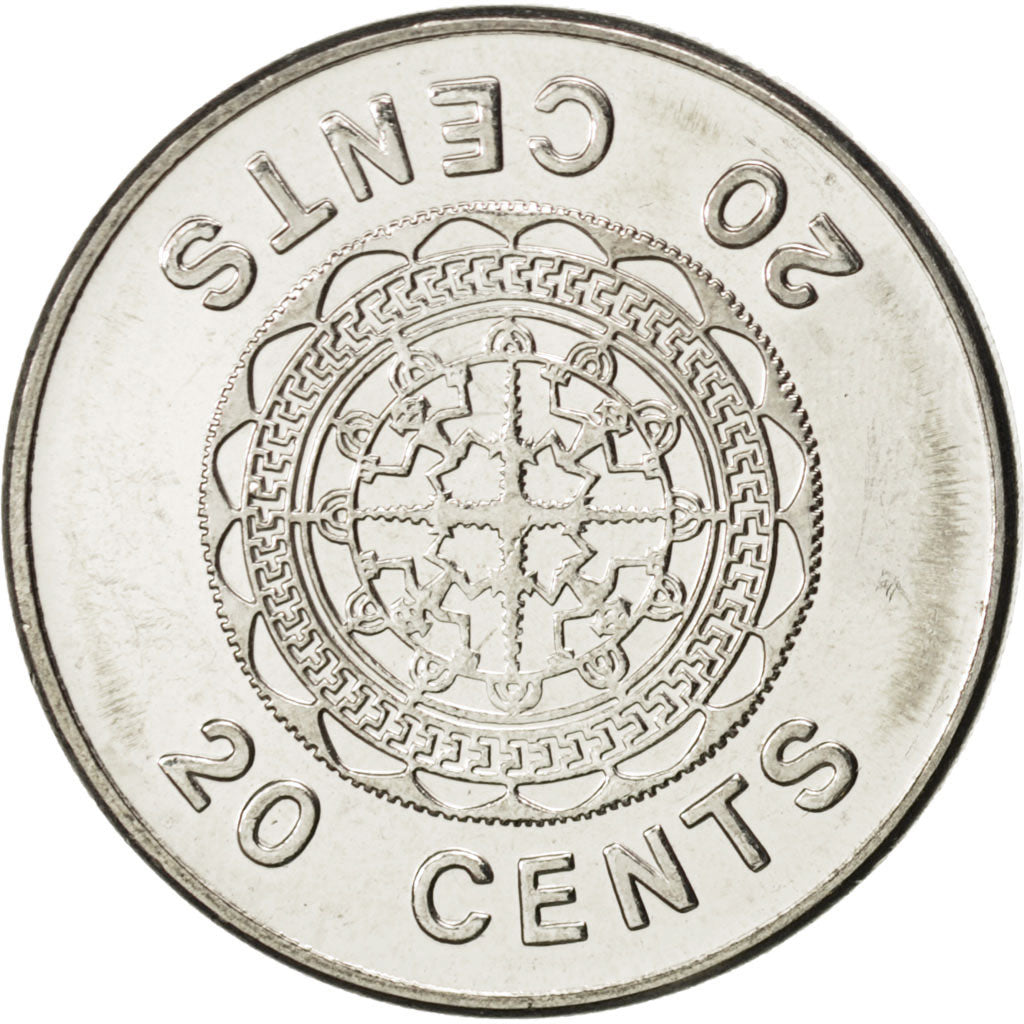 Coin, Solomon Islands, Elizabeth II, 20 Cents, 2005, MS(63), Nickel plated