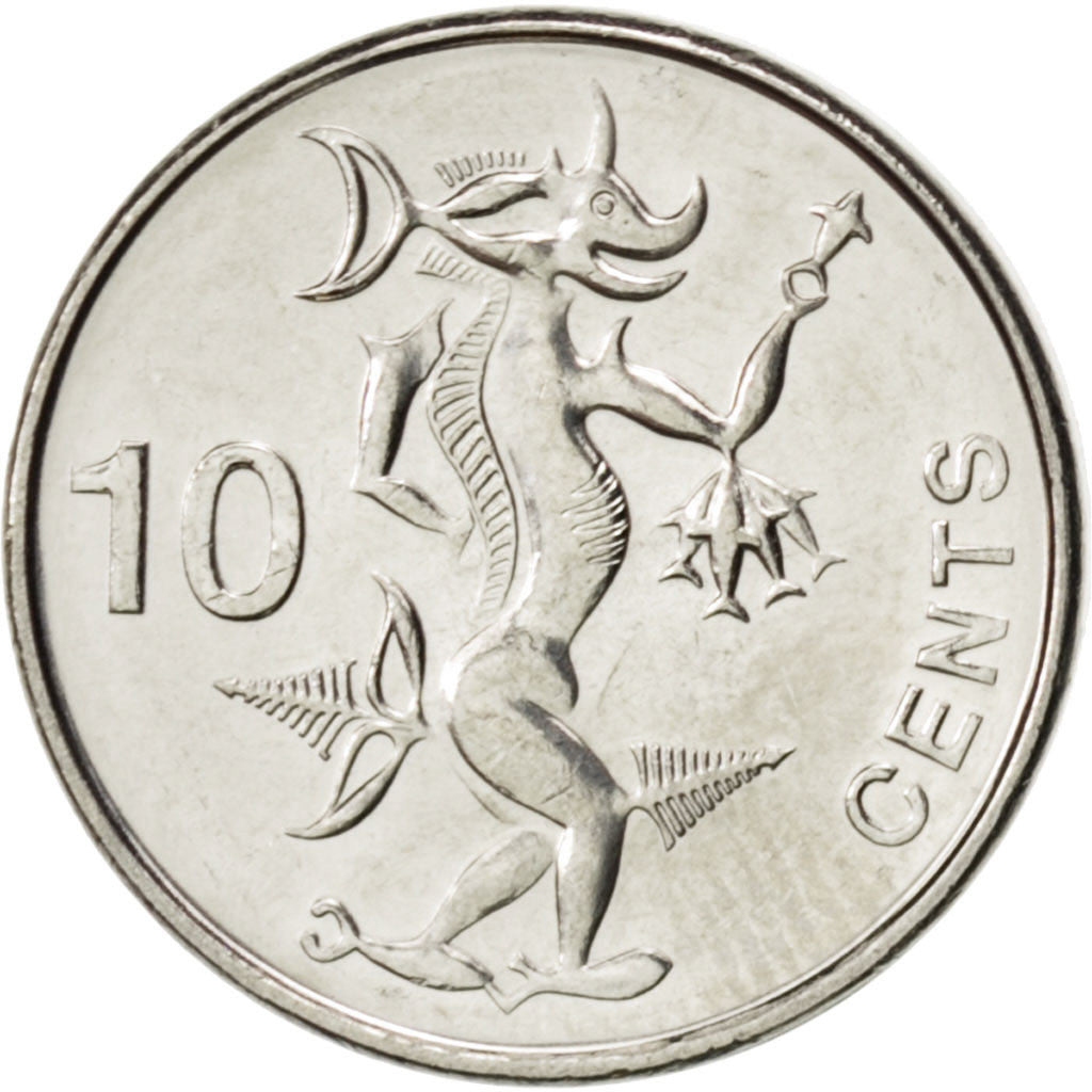 Coin, Solomon Islands, Elizabeth II, 10 Cents, 2012, MS(63), Nickel plated