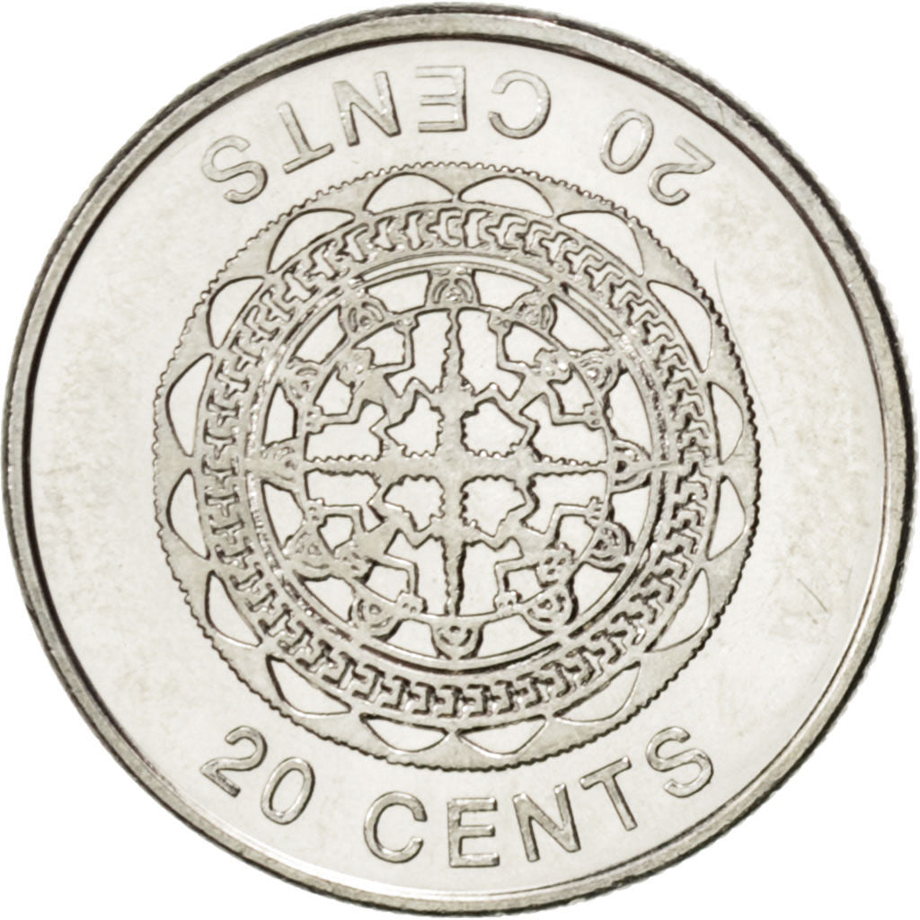 Coin, Solomon Islands, Elizabeth II, 20 Cents, 2012, MS(63), Nickel plated