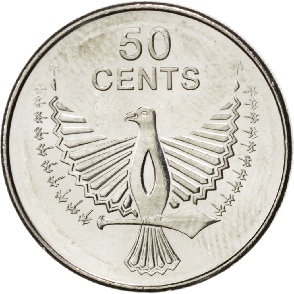 Coin, Solomon Islands, Elizabeth II, 50 Cents, 2012, MS(63), Nickel plated