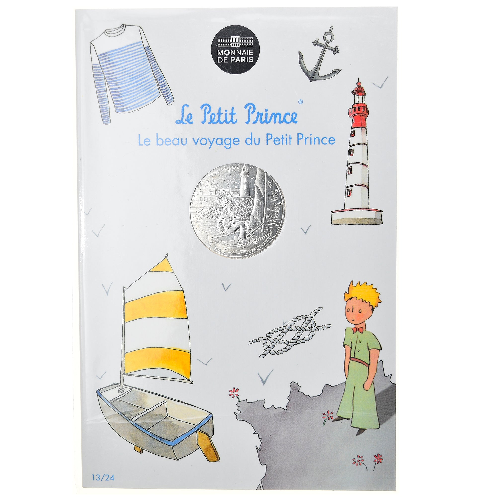Francja, Monnaie de Paris, 10 Euro, Le Petit Prince (fait de la voile), 2016