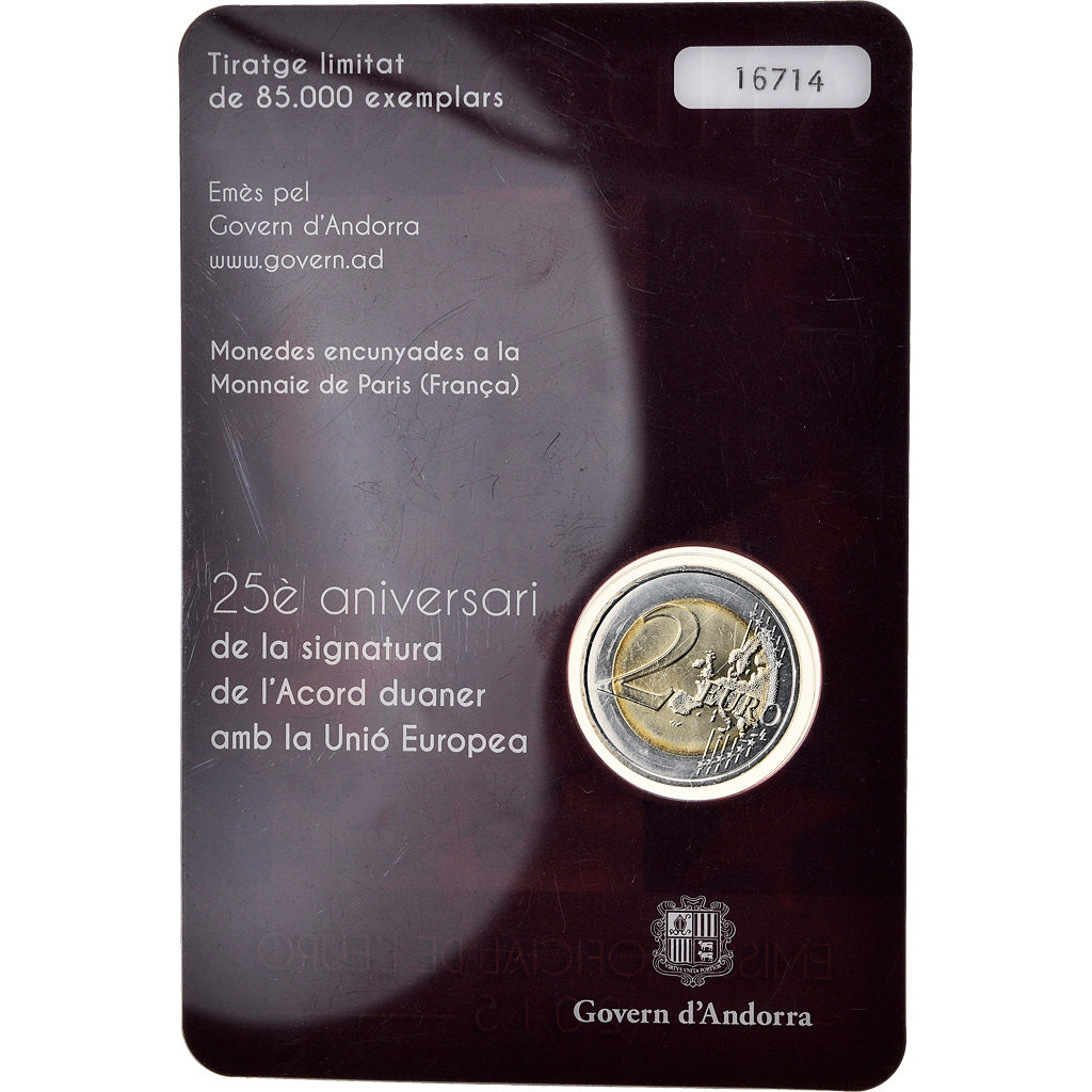 Andorra, 2 Euro, Customs Agreement with the European Union, 2015, MS(65-70)