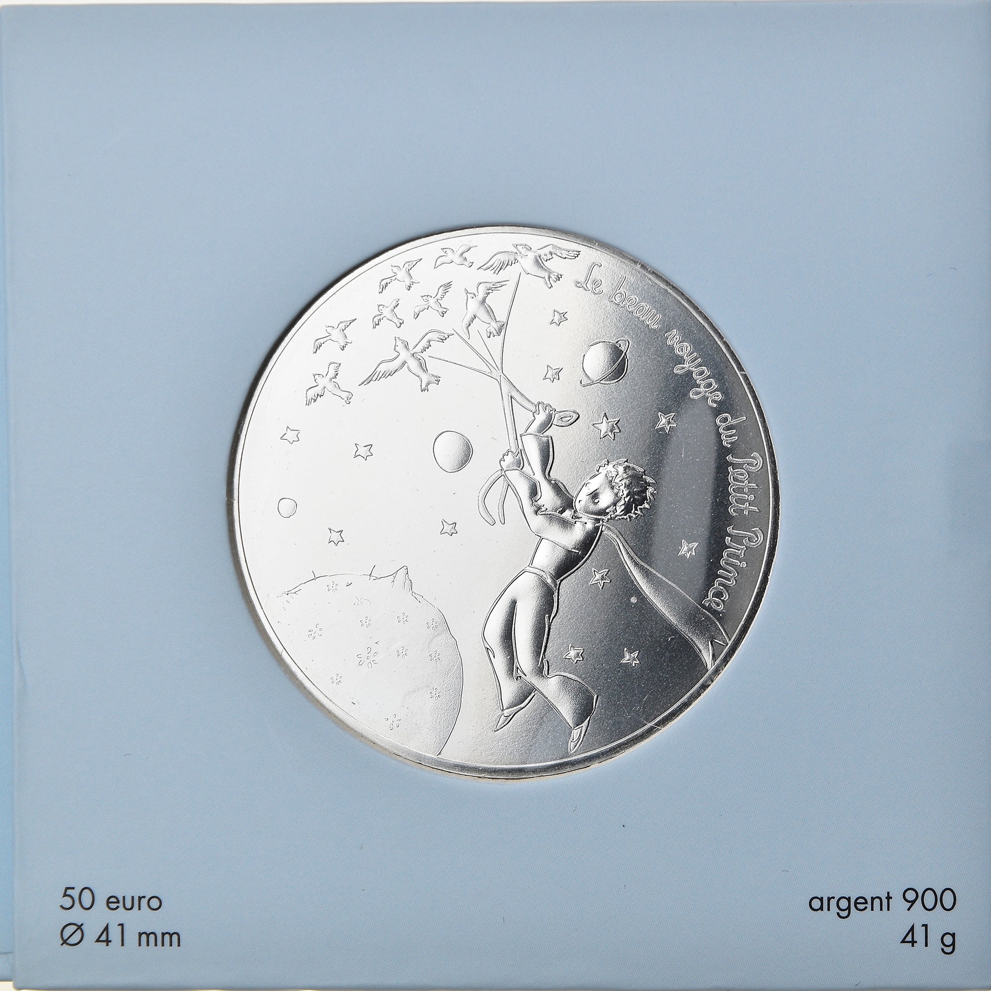 France, Monnaie de Paris, 50 Euro, Le Petit Prince (oiseaux), 2016, MS(65-70)