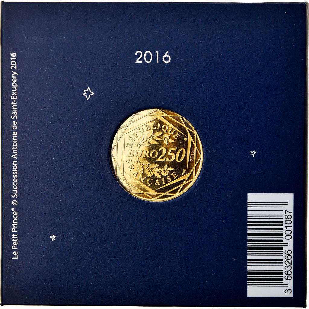 France, Monnaie de Paris, 250 Euro, Le Petit Prince, 2016, FDC, Or