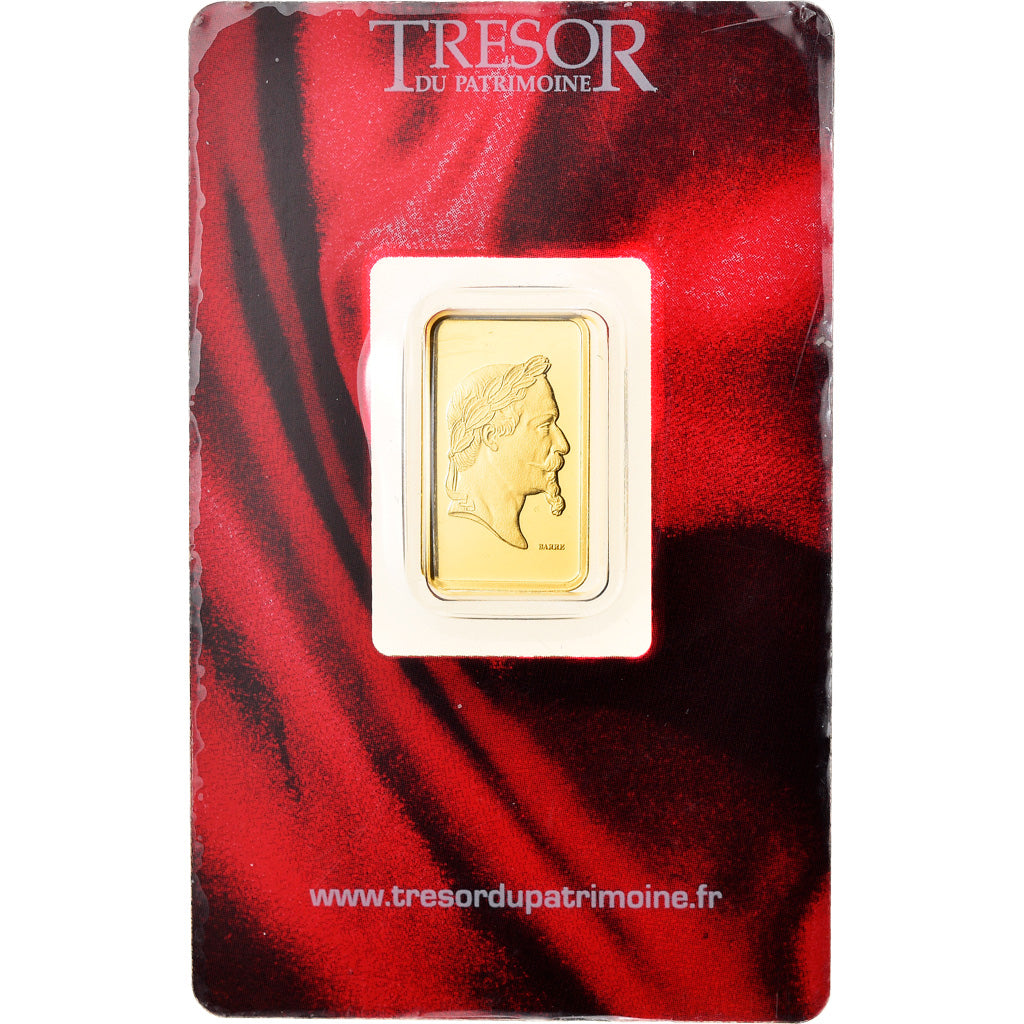 France, Lingotin d'or 5g, Trésor du Patrimoine, Napoléon III, FDC, Or