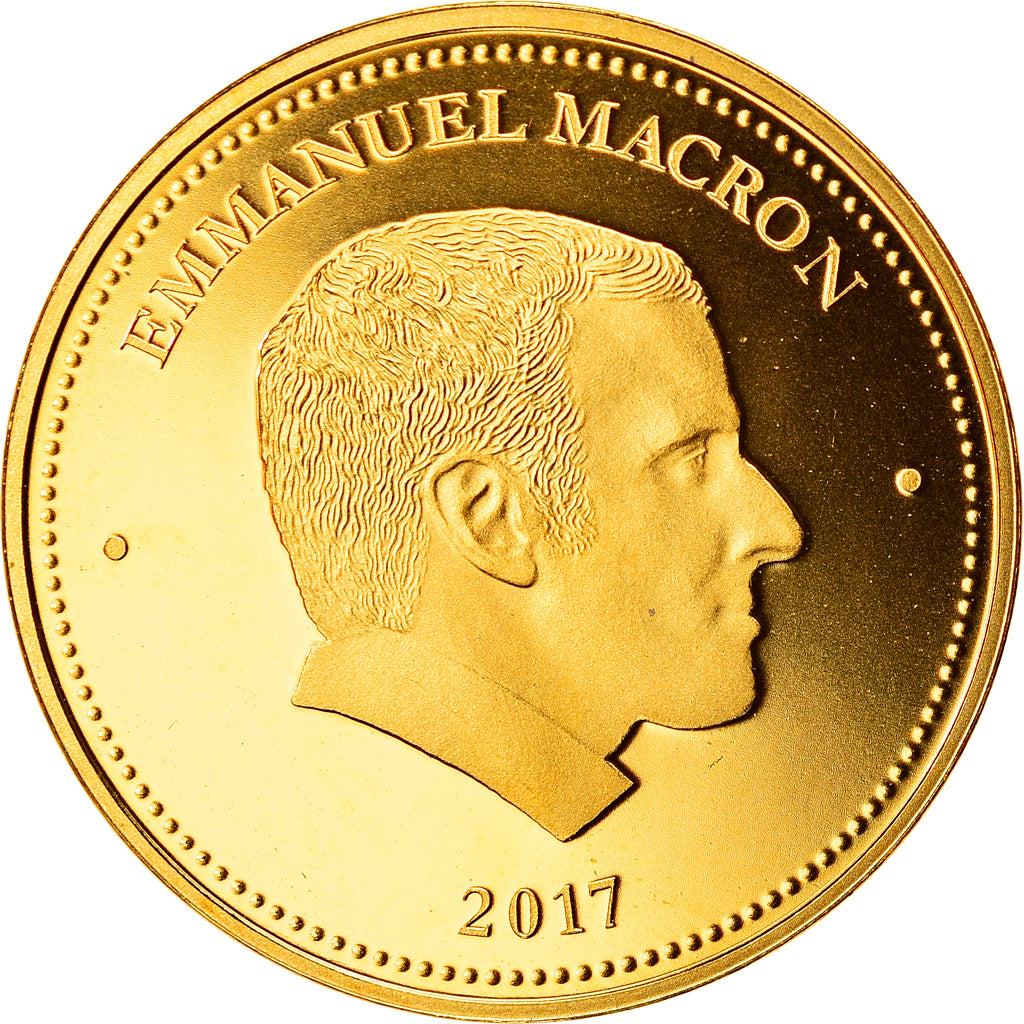 France, Médaille, Emmanuel Macron, Président de la République, 2017, FDC, Or
