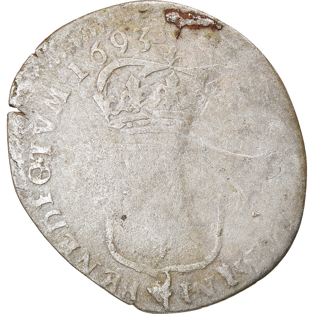 Munten, Frankrijk, Louis XIV, Quinzain aux 8 L, 1693, Amiens, FR, Billon
