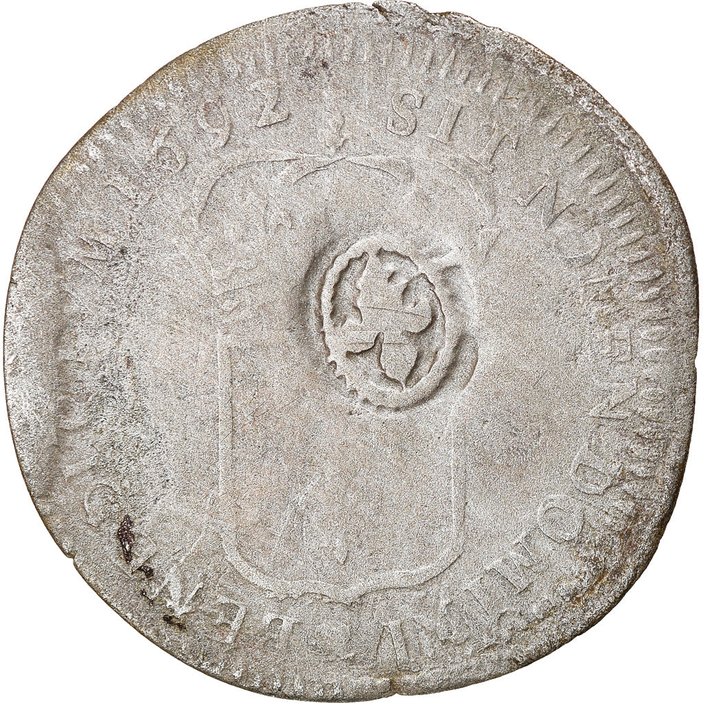 Munten, Frankrijk, Louis XIV, Quinzain aux 8 L, 1692, Amiens, FR, Billon