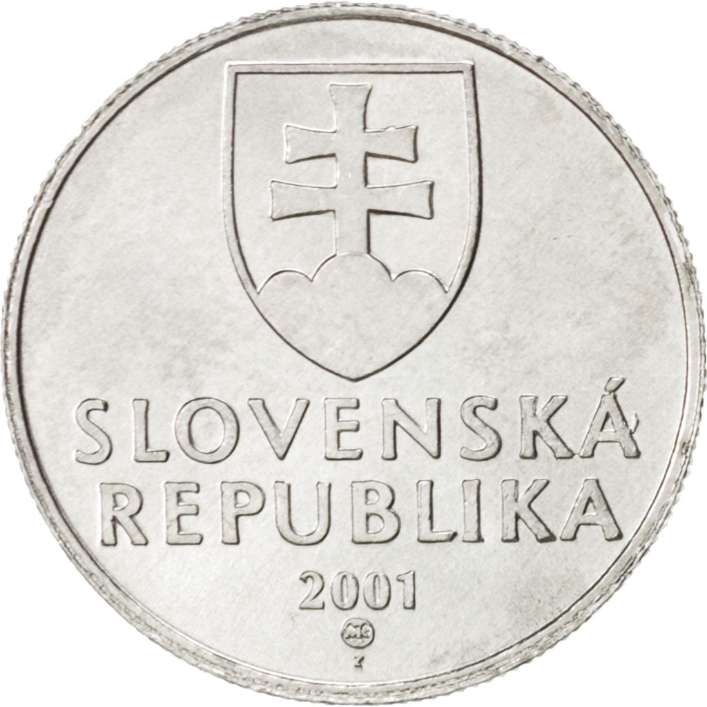 SLOVAKIA, 20 Halierov, 2001, KM #18, MS(63), Aluminum, 19.5, 0.93